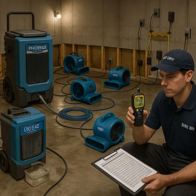 Structural Drying and Dehumidification process in Mitchell County, GA